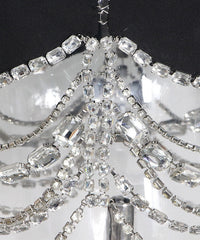 Yuna Black Crystal Chain Cropped Jacket