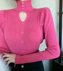 Yuna Black Cut-Out Puff Sleeve Top
