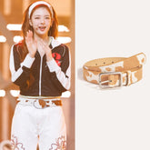 Lia Beige Cow Pattern Belt