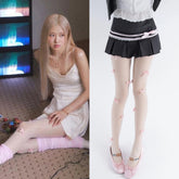 Rose Pearl Bow Stockings