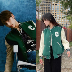 Hueningkai Leather Baseball Jacket