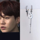 Suga Silver Crescent & Spike Hoop Earrings