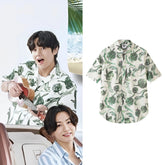 Taehyung Ivory Floral Button-Up Shirt
