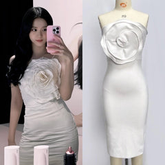 Jisoo Big Flower Dress