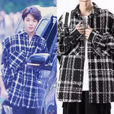 Jimin Black Plaid Tweed Jacket