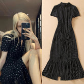 Rose Polka Dot Midi Dress