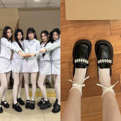 Minju Pearl Chain Platform Loafers