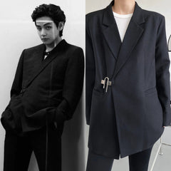 Taehyung Asymmetric Padlock Suit Jacket