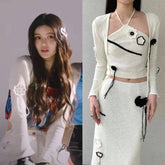 Danielle Ivory Flower Embroidered Cardigan