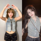Lily Denim Halter Top