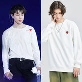 Jimin Ivory Heart Patch Sweater