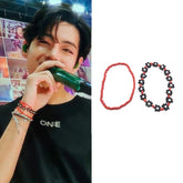 Taehyung Red Black Beaded Bracelet Set