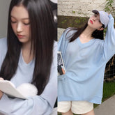 Haerin Baby Blue V-Neck Tee