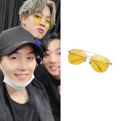 Jimin Amber Lens Aviator Glasses