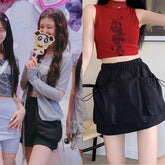 Danielle Noir Big-Pocket Mini Skirt