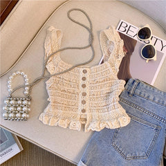 Sakura Crochet Crop Top