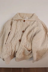 Giselle Beige Warm Knitted Cardigan