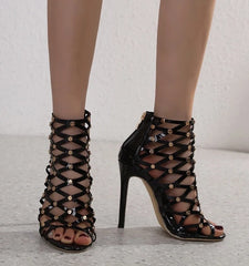 Jennie Fishnet Pattern Heels