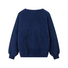 Jungwon Indigo “Don’t Burn Our Future” Knit Sweater
