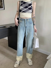 Jin Blue Folded-Hem Denim Jeans