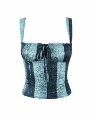 Chiquita Two-Tone Stripe Bustier Top