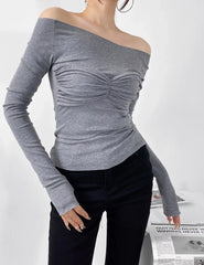 Lisa Ruched Off-Shoulder Top