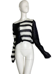 Haewon Cropped Stripe Sweater