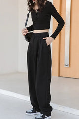 Jay Noir Wide-Leg Pants