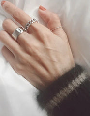 Jungkook Silver Adjustable Chain Ring
