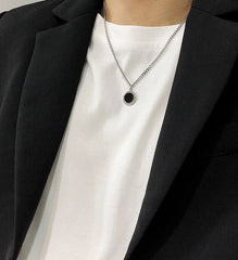 Jungkook Noir Circle Pendant Necklace