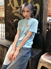 Haerin Sky Glitter Graphic Tee