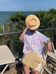 Sunghoon Lilac Floral Summer Shirt