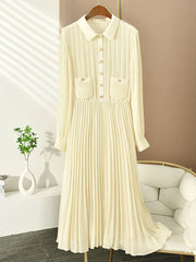 Lisa Pleated Long Dress