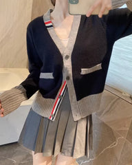 Jisung Navy Detail Cardigan