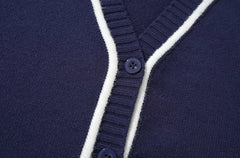 Jin Navy Lined V-Neck Cardigan