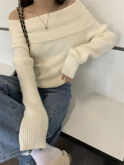 Karina Ribbed Off-Shoulder Sweater