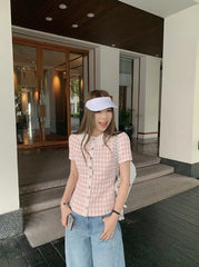 Jennie Checkered Tweed Top