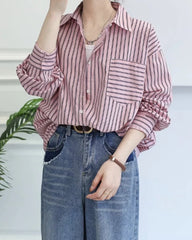 Yeji Pink Stripe Button-Down Shirt