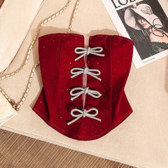 Ahyeon Corset Bowknot Accent Top