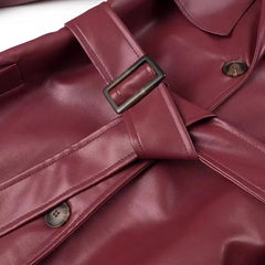 Lisa Faux Leather Trench Coat