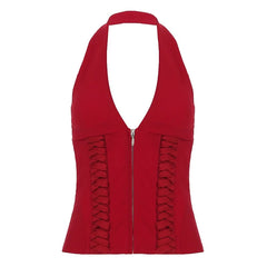 Jennie Lace-Up Halter Top