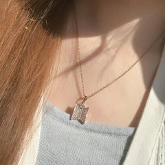 CrystalVibe™ Purple Silver Zircon Pendant Necklace