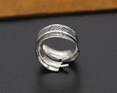RM Silver Feather Ring
