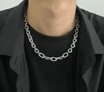 Heeseung Silver Rhinestone Chain Necklace
