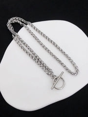 Jungkook Silver Toggle Chain Necklace