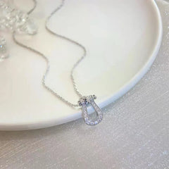 Jin Silver U-Pendant Crystal Necklace