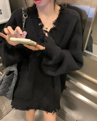 Taehyung Raw-Edge Sweater