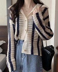 Hyunjin Striped Knot Cardigan