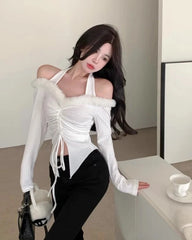 Karina White Drawstring Top