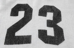 Minju White Graphic Jersey Sweater